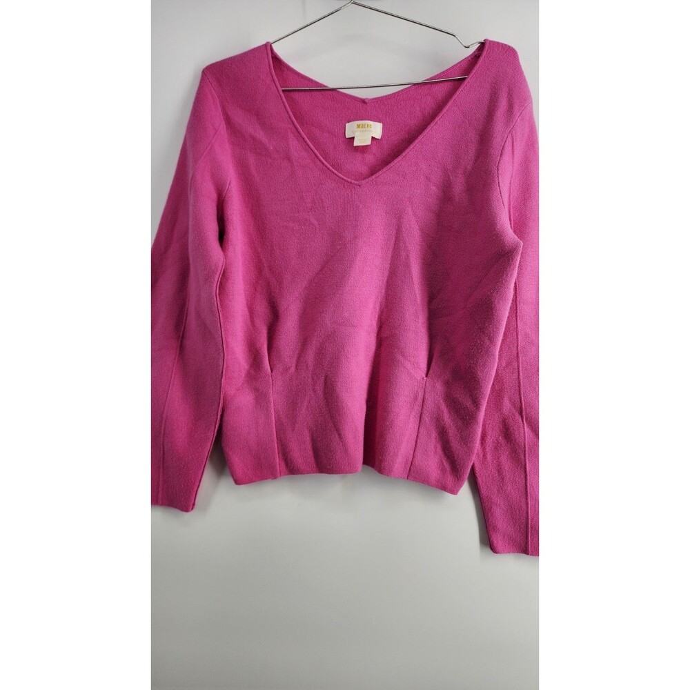 Anthropologie Maeve Small Pink V Neck Long Sleeve Sweater Pullover Viscose Blend